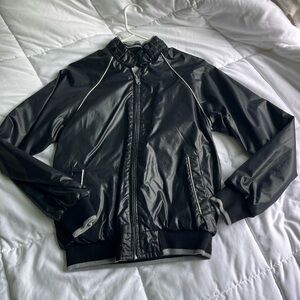 vintage leather zip up